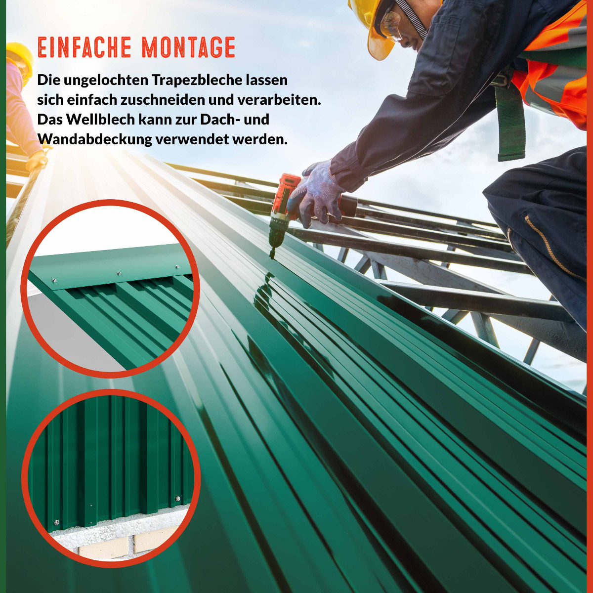 Metalen\u0020profielplaten\u0020voor\u0020dak\u0020of\u0020wandmontage\u0020groen\u0020,\u0020set\u002012\u0020stuks