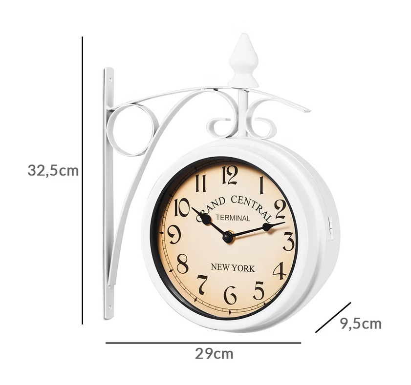 Stationsklok\u0020Retro\u0020Wit\u0020Tweezijdig