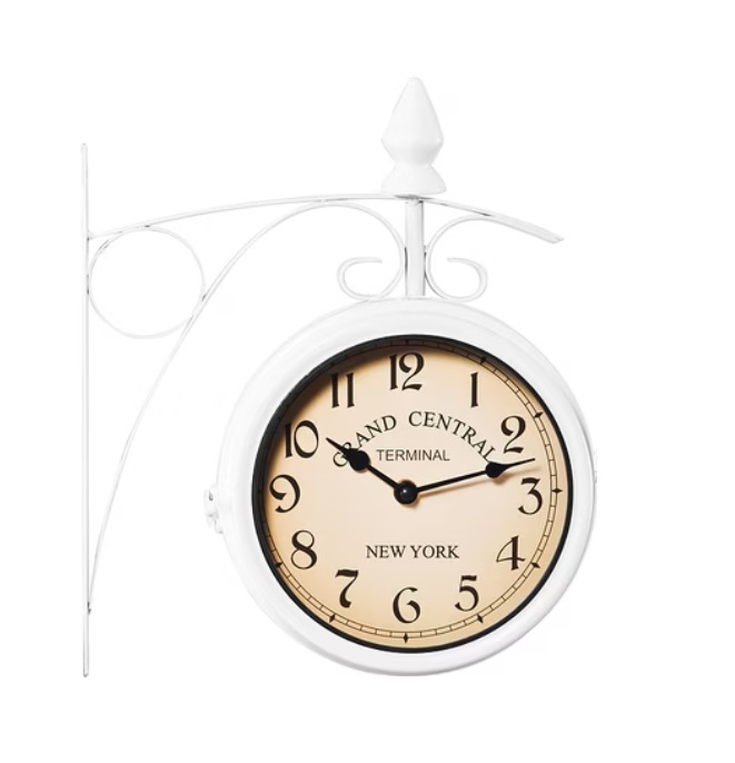 Stationsklok\u0020Retro\u0020Wit\u0020Tweezijdig