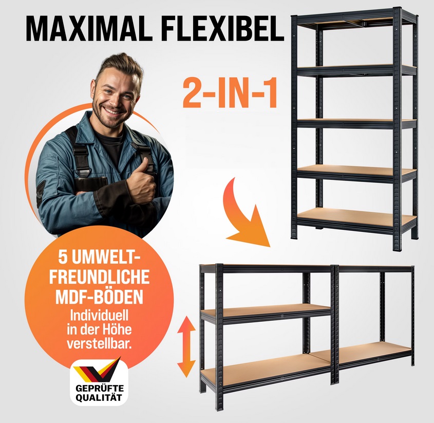 Stellingkast\u0020boutloos\u0020Zwart\u0020180x90x40cm\u0020tot\u0020875kg