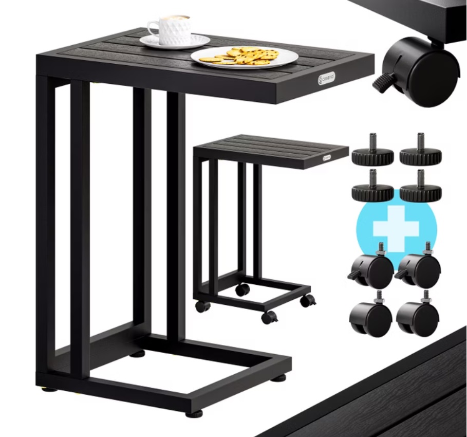 Bijzettafel\u0020zwart\u0020WPC\u002065.5x50x40cm Bijzettafel\u0020zwart\u0020WPC\u002065.5x50x40cm