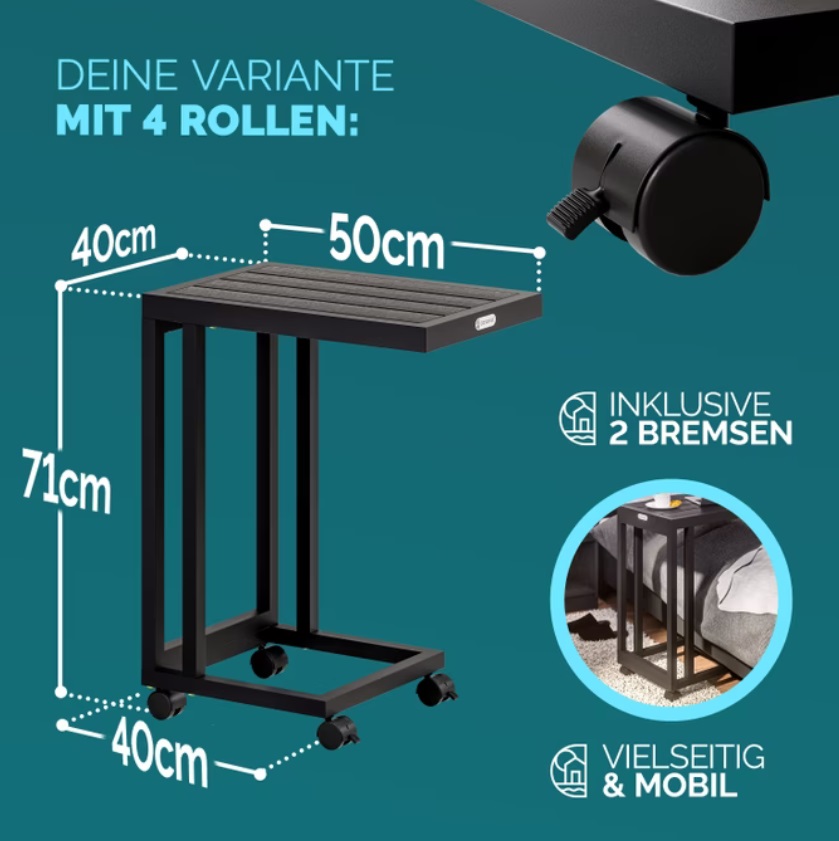 Bijzettafel\u0020zwart\u0020WPC\u002065.5x50x40cm Bijzettafel\u0020zwart\u0020WPC\u002065.5x50x40cm