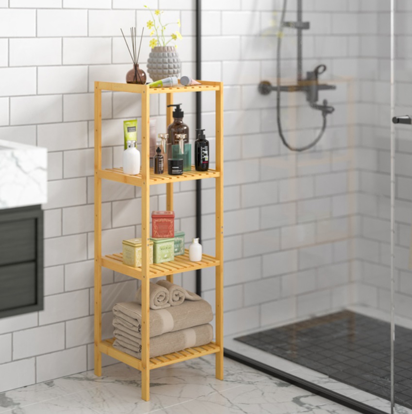 Bamboe\u0020staande\u0020opbergrek\u0020met\u00205\u0020legplanken\u0020110x33x33cm\u0020