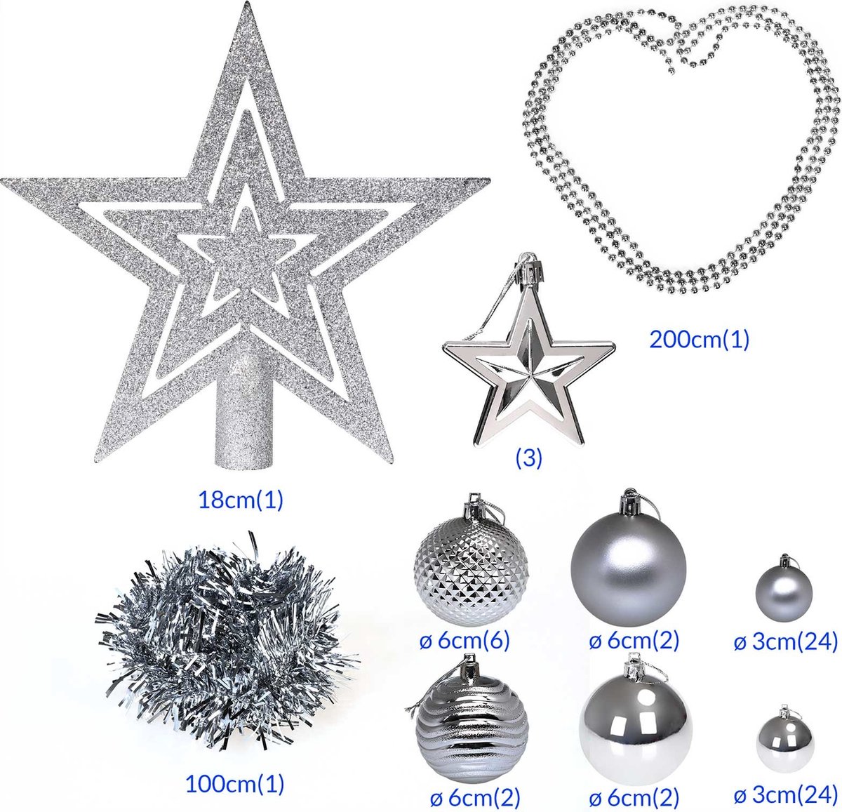 Kerstboom\u0020decoraties\u0020\u002D\u0020Set\u0020van\u002066\u0020\u002D\u0020zilver Kerstboom\u0020decoraties\u0020\u002D\u0020Set\u0020van\u002066\u0020\u002D\u0020zilver