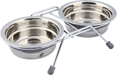 TRIXIE\u0020VOERBAK\u0020\u002F\u0020DRINKBAK\u0020DUBBEL\u0020RVS\u0020GRIJS\u00202X250\u0020ML\u002011\u0020CM\u00202\u0020ST