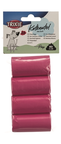 TRIXIE\u0020HONDENPOEPZAKJES\u0020ROZENGEUR\u0020ROZE\u00204X20\u0020ST