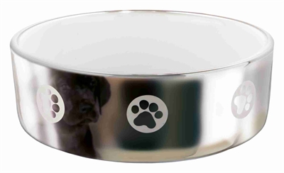 TRIXIE\u0020VOERBAK\u0020POOT\u0020KERAMIEK\u0020ZILVER\u0020\u002F\u0020WIT\u002019X19\u0020CM\u00201,5\u0020LTR