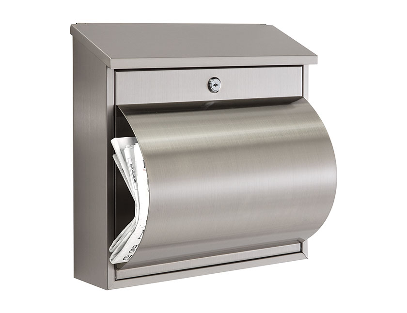 Boston\u0020brievenbus\u0020in\u0020RVS\u0020met\u0020krantenhouder\u0020afm\u002036x36x19\u0020cm