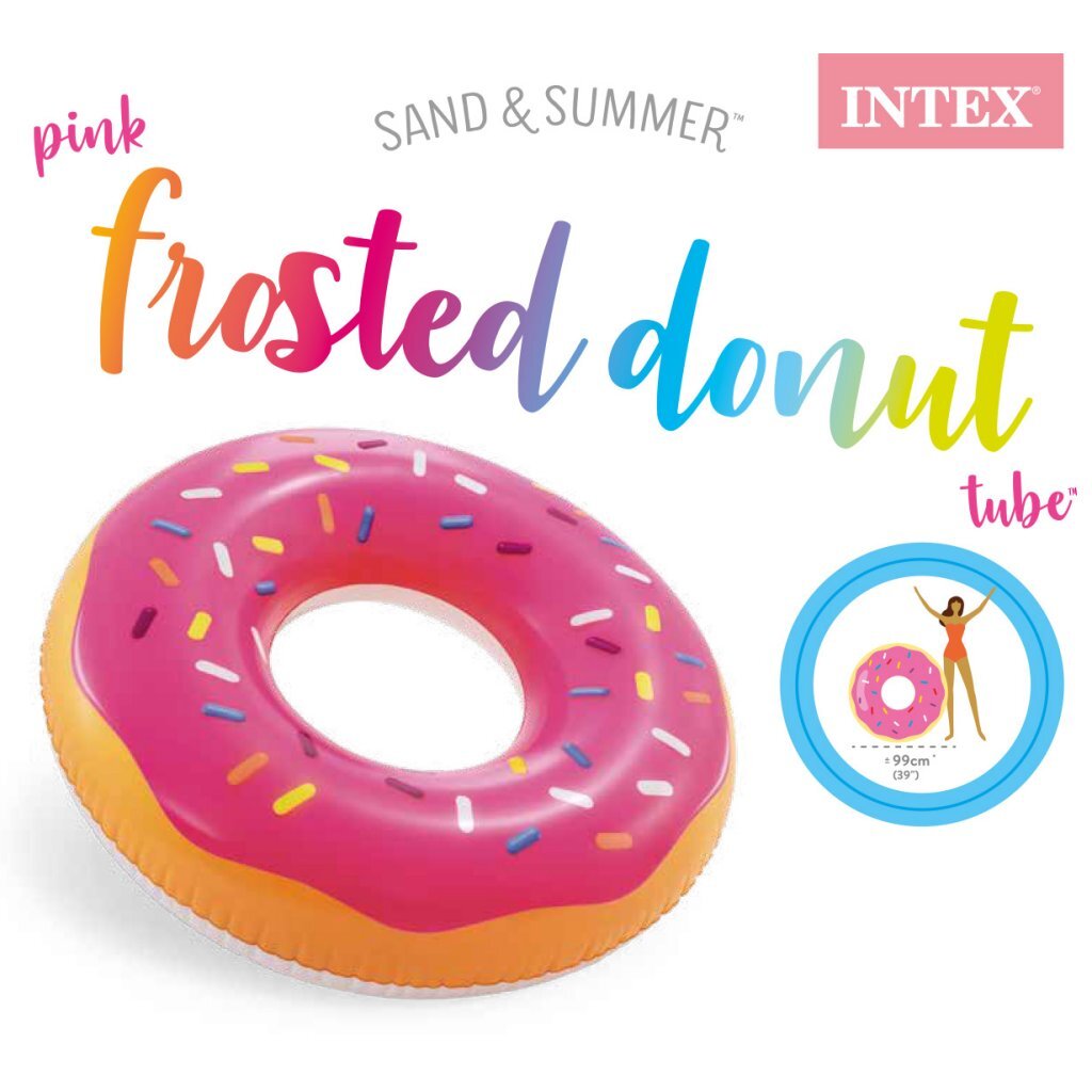 Intex\u002056256NP\u0020Frosted\u0020Donut\u0020Zwemband\u002099\u0020cm\u0020Roze
