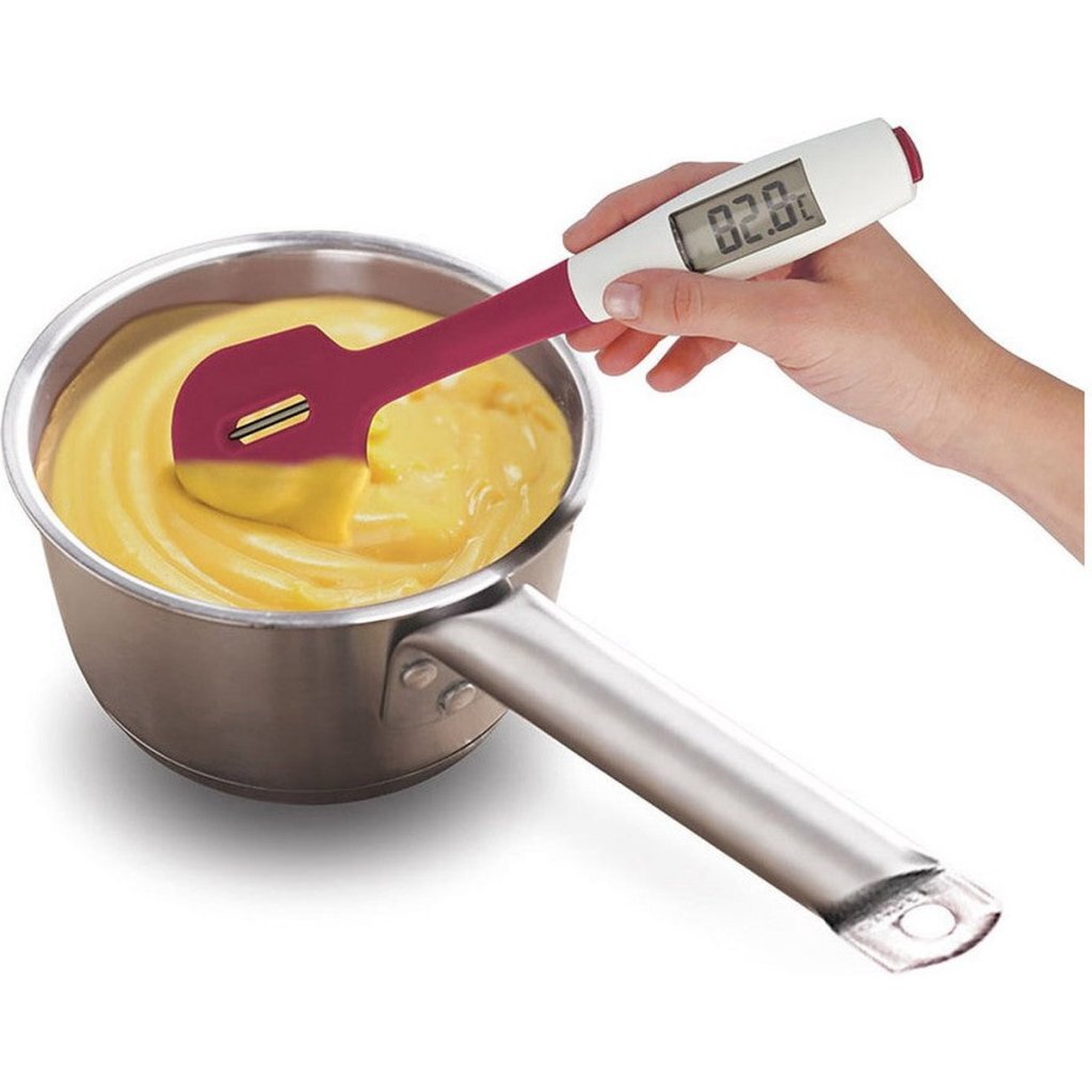 Metaltex\u0020Dolceforno\u0020Spatel\u0020met\u0020Kookthermometer\u0020Siliconen\u002FPaars\u002FWit