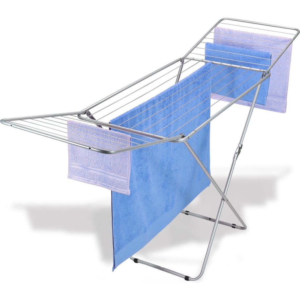 Metaltex\u0020Capri\u0020Droogrek\u002020\u0020m\u0020Drooglengte\u002055x105x206\u0020cm\u0020Zilver