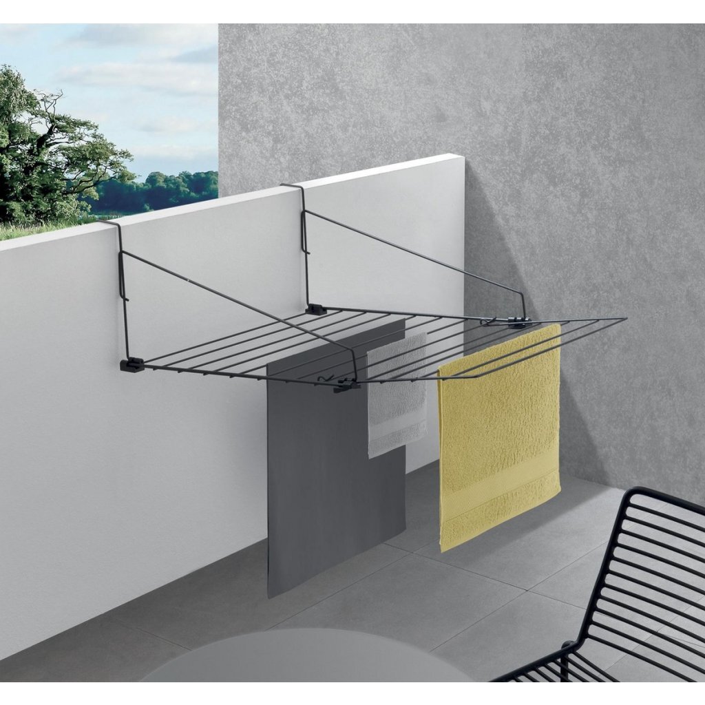 Metaltex\u0020Den\u0020Haag\u0020Droogrek\u00209\u0020m\u0020Drooglijn\u002055x28\u0020cm\u0020Zwart