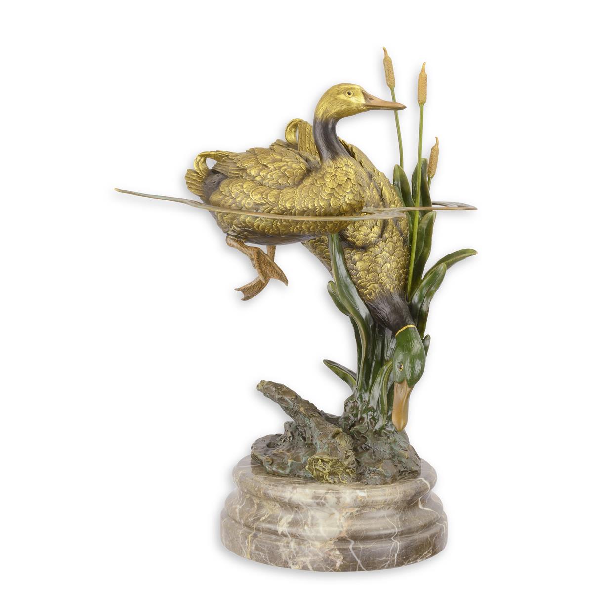 BRONZEN\u0020BEELD\u0020VAN\u0020EEN\u0020EENDENPAAR\u0020IN\u0020EEN\u0020VIJVER