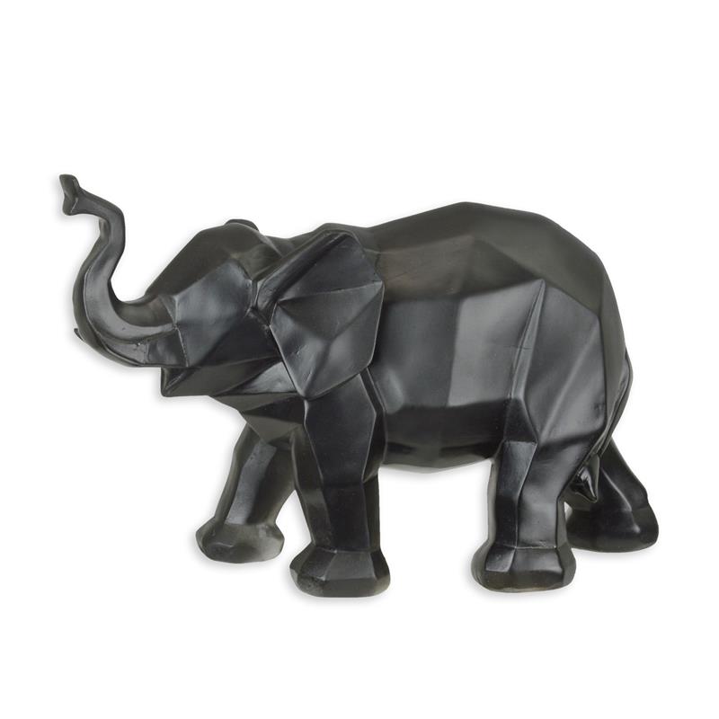 A\u0020RESIN\u0020POLYGONAL\u0020FIGURINE\u0020OF\u0020AN\u0020ELEPHANT,\u0020BLACK