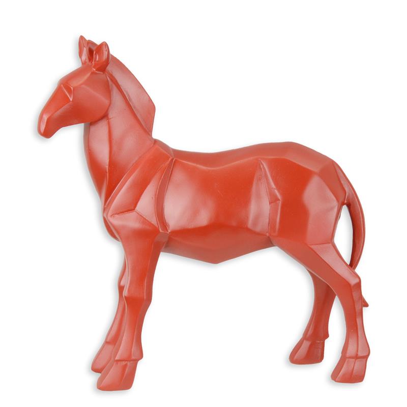A\u0020RESIN\u0020POLYGONAL\u0020FIGURINE\u0020OF\u0020A\u0020HORSE,\u0020RED