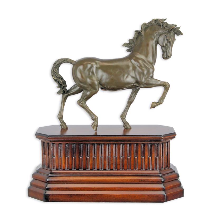 A\u0020BRONZE\u0020SCULPTURE\u0020OF\u0020TROTTING\u0020HORSE\u0020MOUNTED\u0020ON\u0020WOODEN\u0020BASE