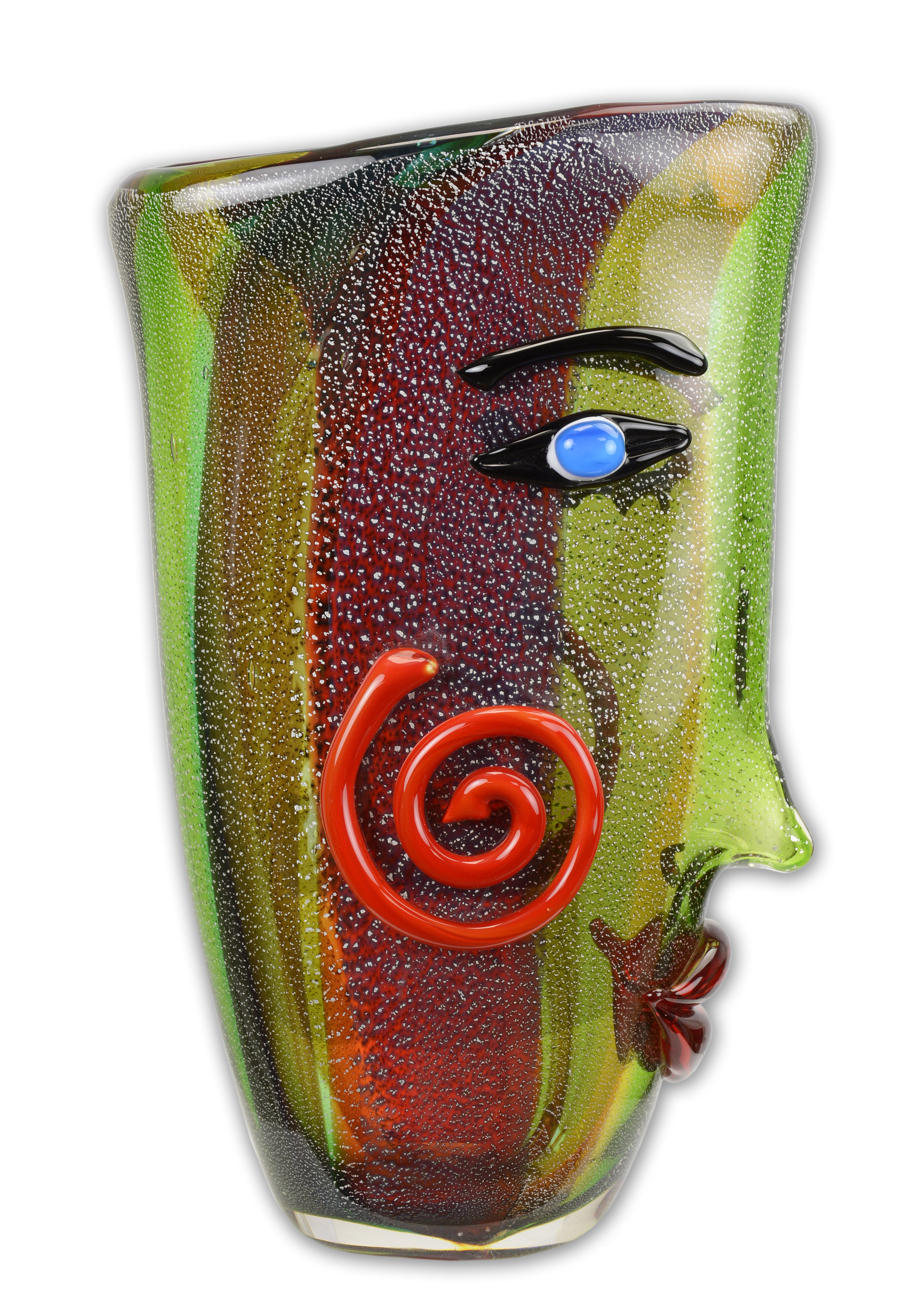 MURANO\u0020STIJL\u0020ABSTRACTE\u0020GLAZEN\u0020VAAS\u0020MET\u0020GEZICHT