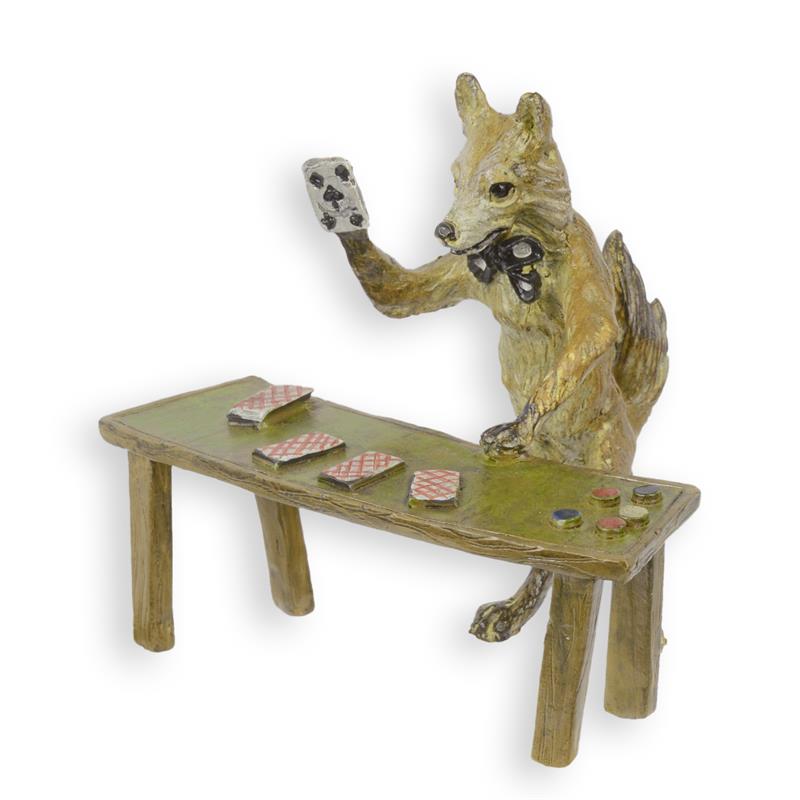 A\u0020BRONZE\u0020SCULPTURE\u0020OF\u0020A\u0020FOX\u0020PLAYING\u0020CARDS