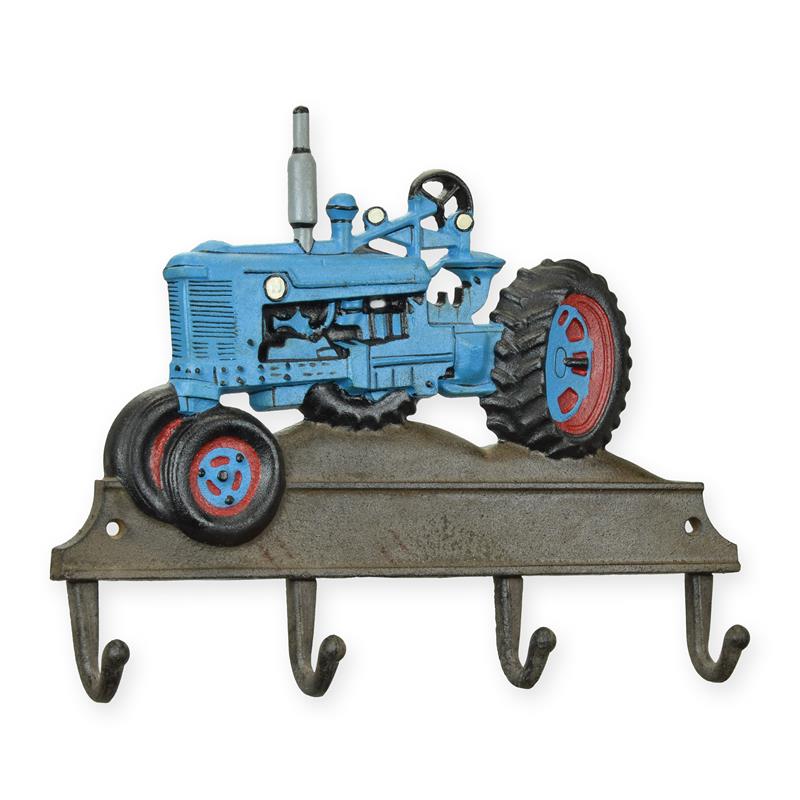Gietijzeren\u0020blauwe\u0020tractor\u0020kapstok