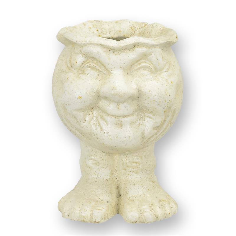 Gietijzeren\u0020plantenbak\u0020vorm\u0020van\u0020gezicht\u0020met\u0020voetjes