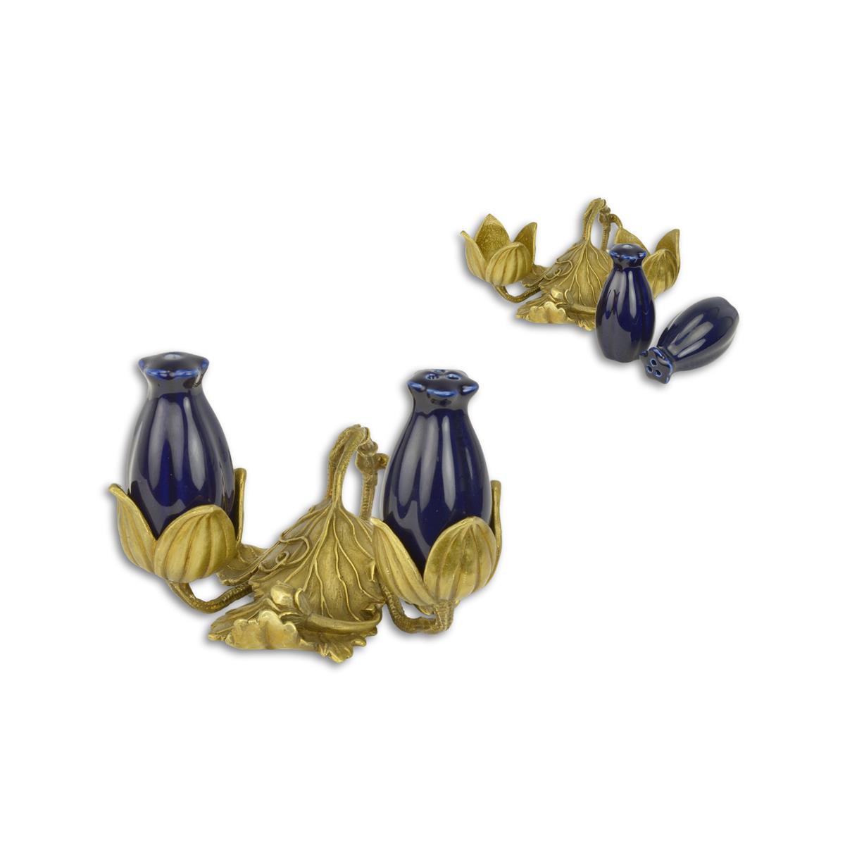 Zout\u002D\u0020en\u0020pepervaatje\u0020van\u0020brons\u0020en\u0020porselein