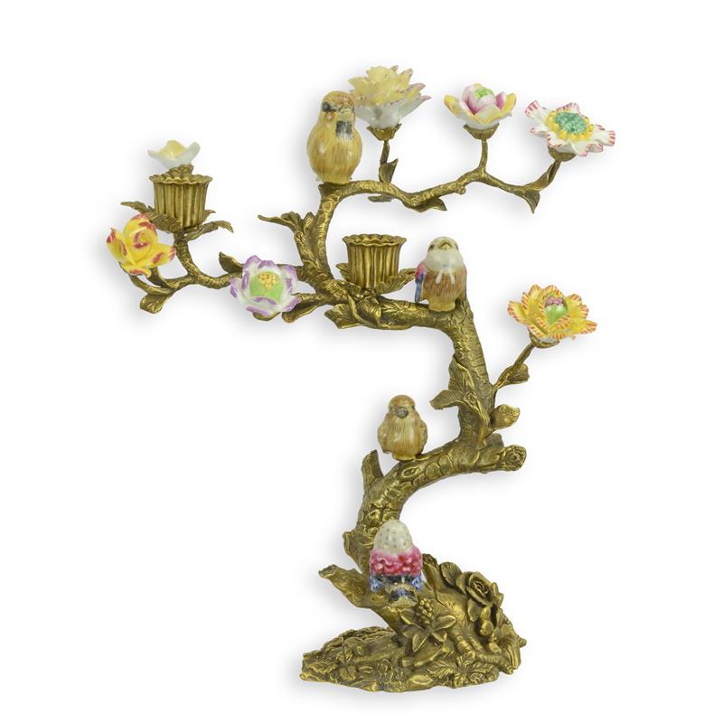 A\u0020BRONZE\u0020CANDLE\u0020STAND\u0020MOUNTED\u0020WITH\u0020PORCELAIN\u0020BIRDS