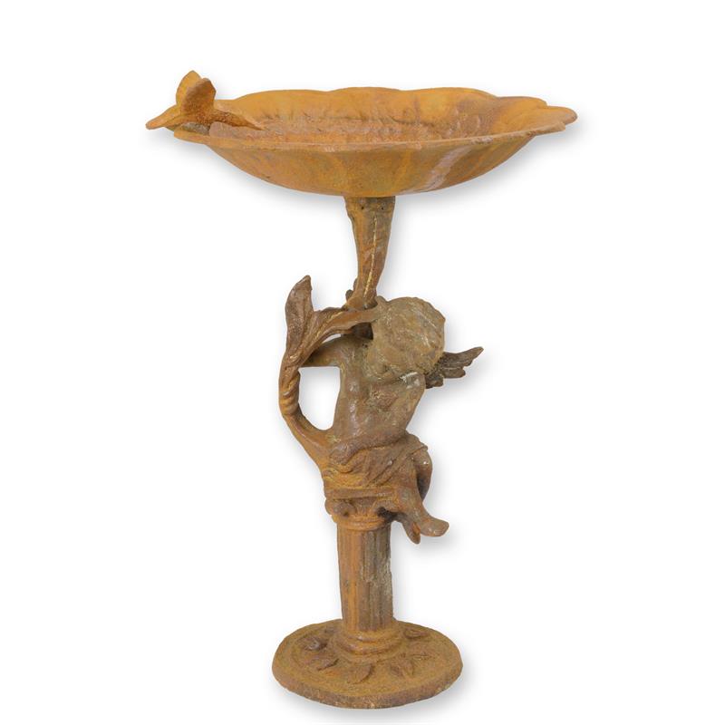A\u0020RUSTY\u0020CAST\u0020IRON\u0020PUTTO\u0020BIRD\u0020BATH\u0020ON\u0020STAND