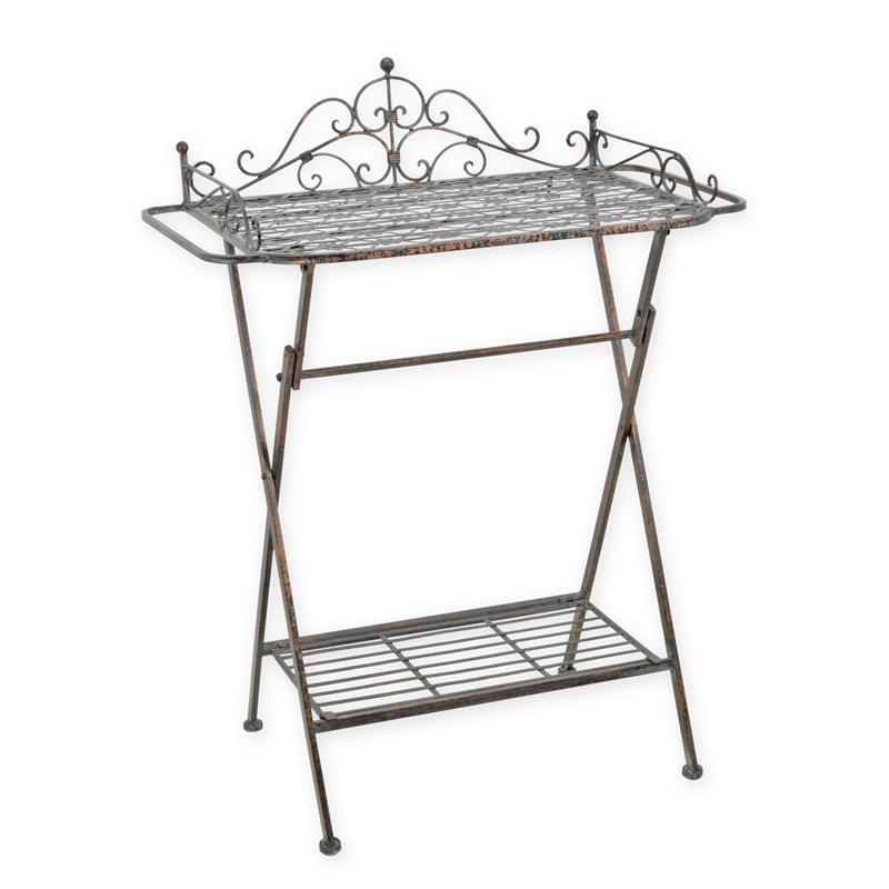 A\u0020WROUGHT\u0020IRON\u0020BATHROOM\u0020TABLE,\u0020BROWN
