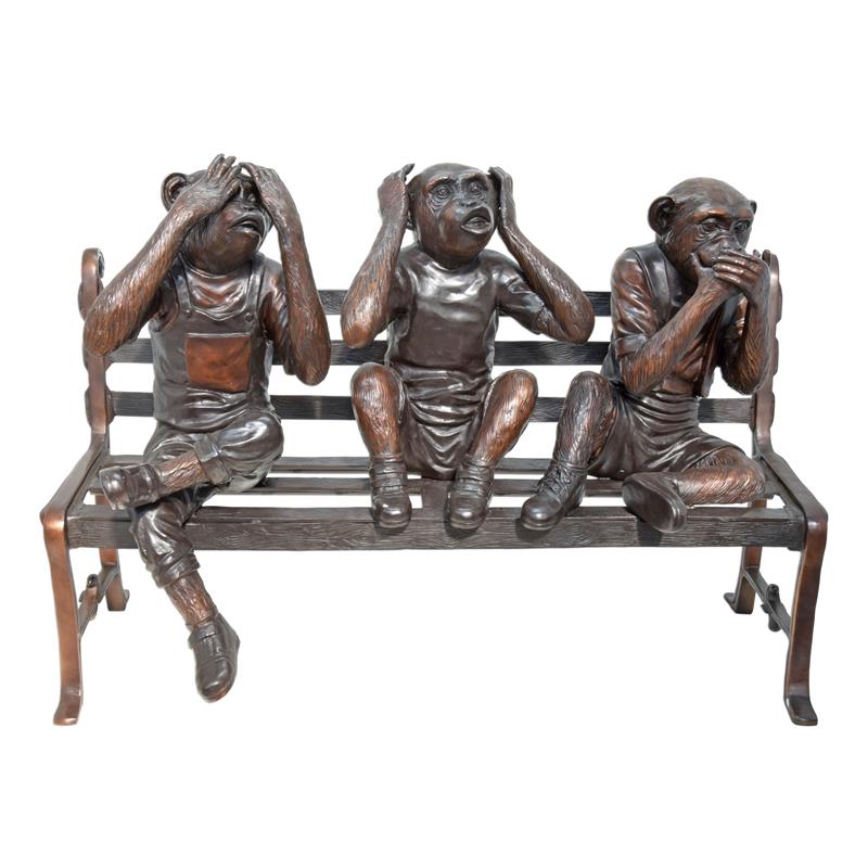 A\u0020BRONZE\u0020SCULPTURE\u0020OF\u00203\u0020MONKEYS\u0020ON\u0020A\u0020BENCH
