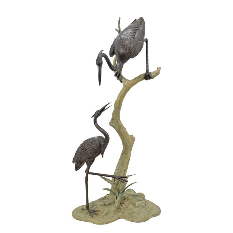 BRONZEN\u0020REIGER\u0020FONTEIN\u0020MET\u00202\u0020REIGERS