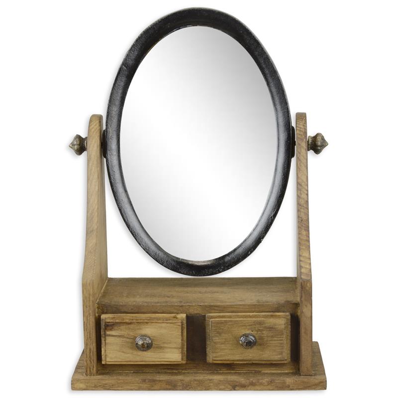 Gietijzeren\u0020en\u0020houten\u0020miniatuur\u0020kapspiegel