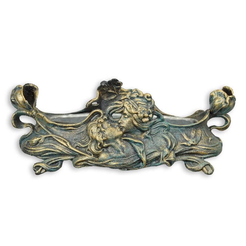 Gietijzeren\u0020art\u0020nouveau\u0020plantenbak\u0020met\u0020tin\u0020inleg