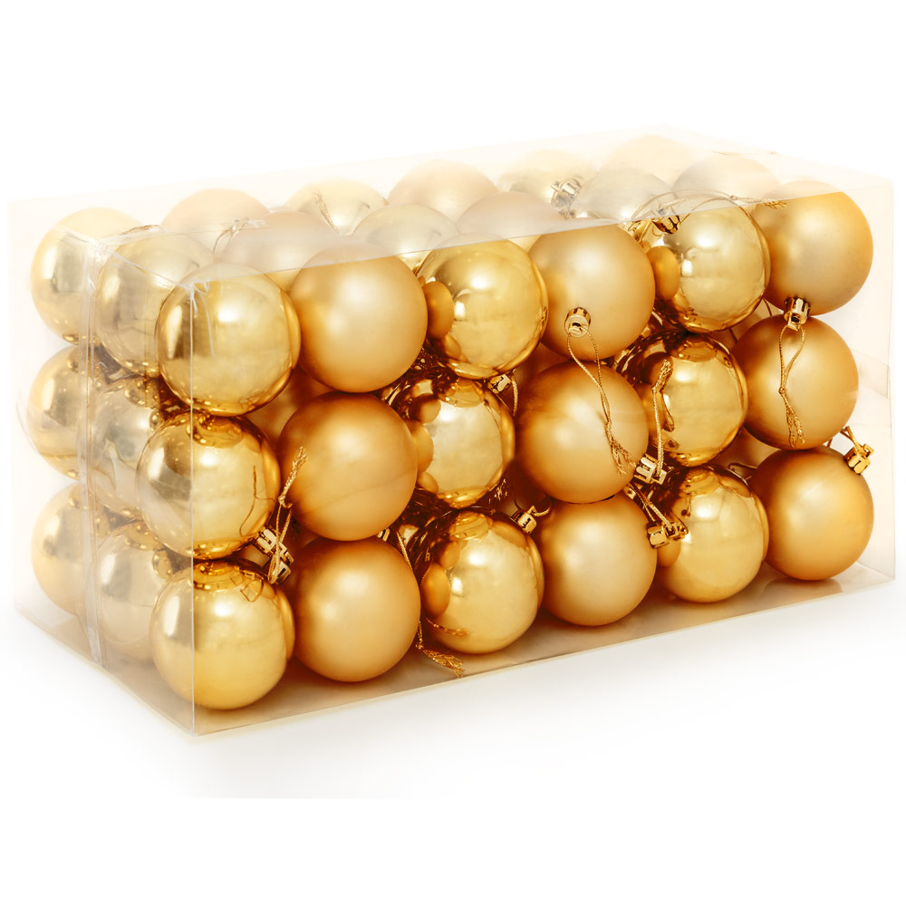 Kerstboomballen\u0020kunststof\u0020kleur\u0020goud\u0020set\u0020van\u002054\u0020stuks