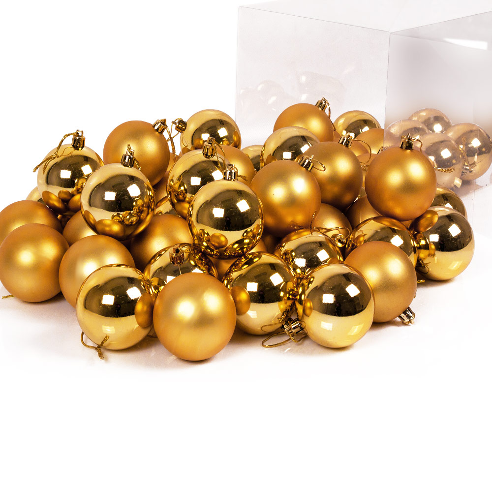 Kerstboomballen\u0020kunststof\u0020kleur\u0020goud\u0020set\u0020van\u002054\u0020stuks
