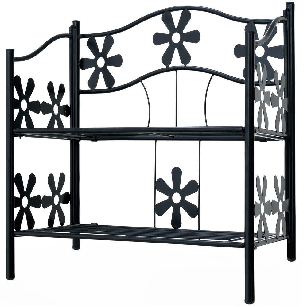 Metalen\u0020plantenrek\u0020met\u00202\u0020legplanken\u0020mat\u0020zwart\u002060x30x50cm