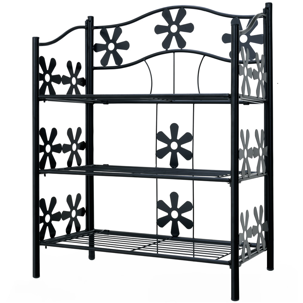 Staande\u0020plantenrek\u0020Moza\u00EFek\u0020Zwart\u002060x30x70cm\u0020met\u00203\u0020Planken\u0020