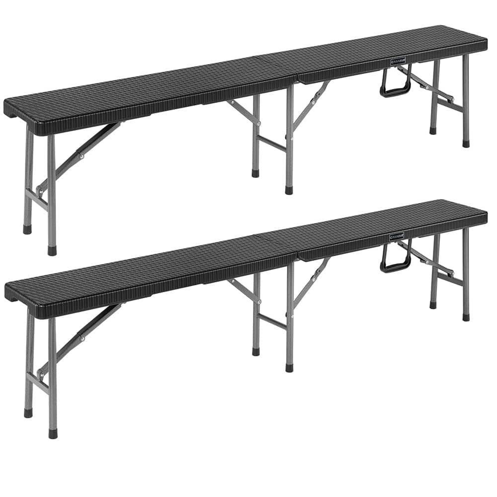 Set\u0020van\u00202\u0020uitklapbare\u0020bierbanken\u0020in\u0020polyrattan\u0020zwart\u0020180\u0020cm