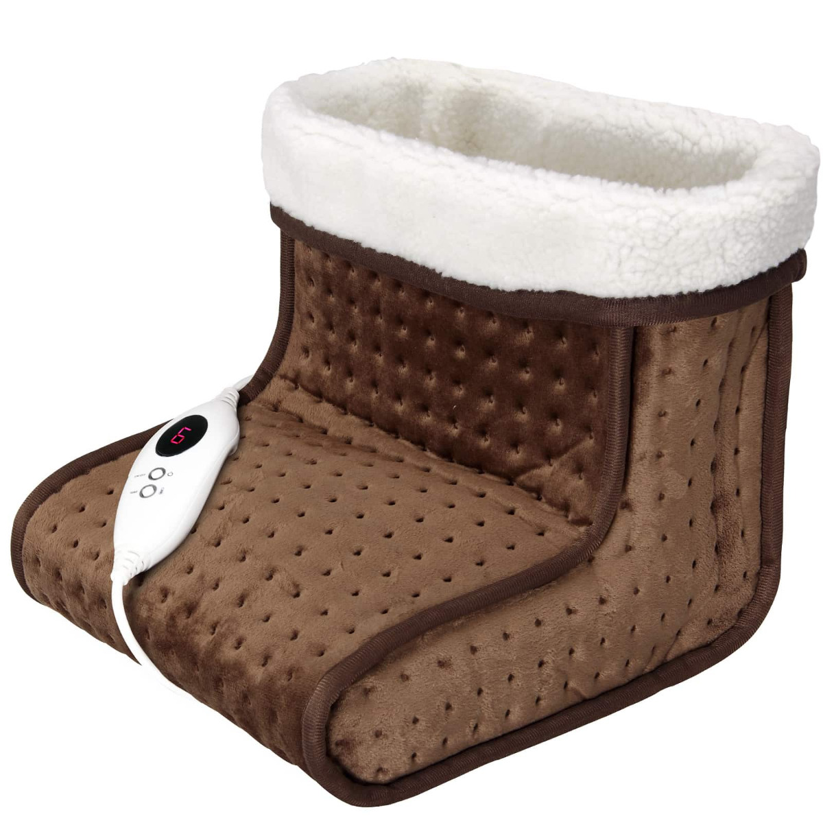 Elektrische\u0020voetenwarmer\u0020bruin\u0020met\u00206\u0020warmtestanden\u0020100W