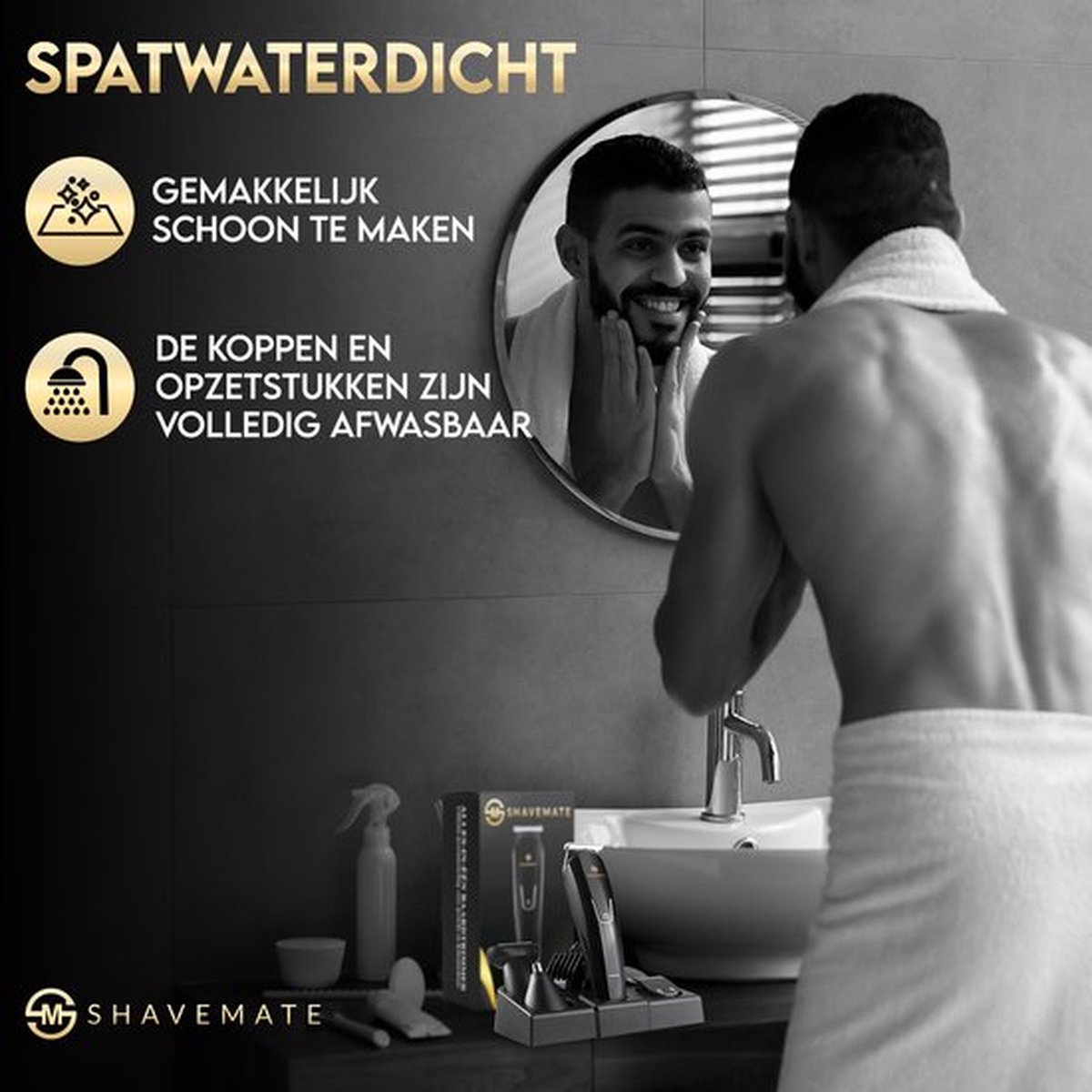 ShaveMate\u0020Alles\u002Din\u002D1\u0020Draadloze\u0020Waterproof\u0020Baardtrimmer\u0020voor\u0020mannen
