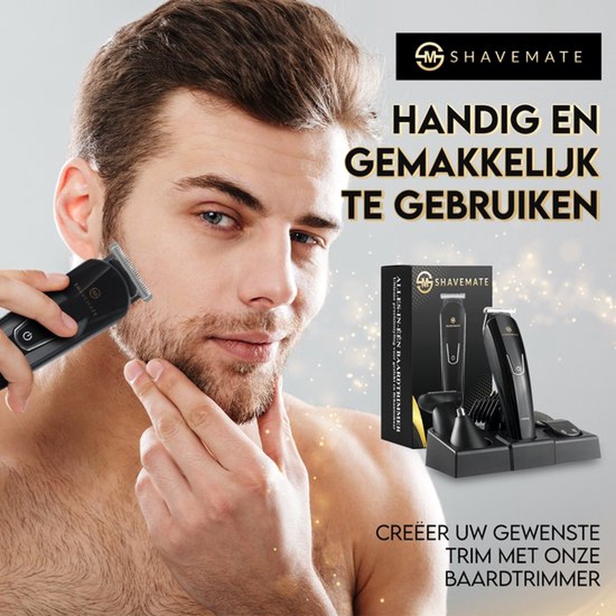 ShaveMate\u0020Alles\u002Din\u002D1\u0020Draadloze\u0020Waterproof\u0020Baardtrimmer\u0020voor\u0020mannen