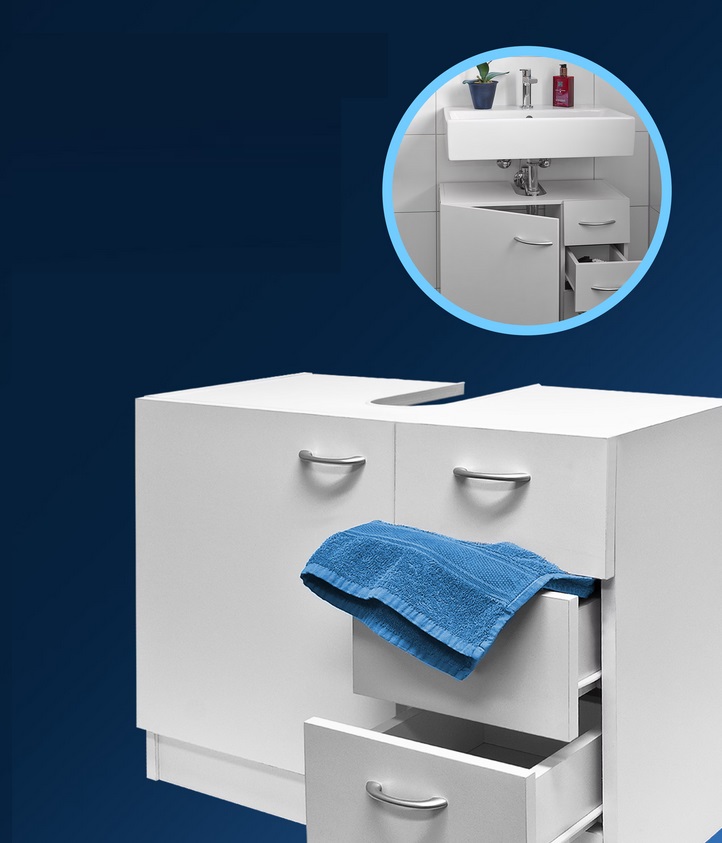 Wastafelmeubel\u0020Neapel\u0020Wit\u002063x54x30cm Wastafelmeubel\u0020Neapel\u0020Wit\u002063x54x30cm