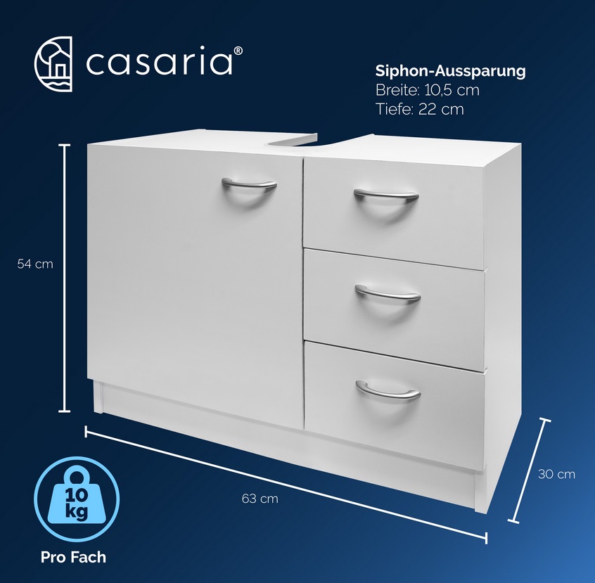 Wastafelmeubel\u0020Neapel\u0020Wit\u002063x54x30cm Wastafelmeubel\u0020Neapel\u0020Wit\u002063x54x30cm