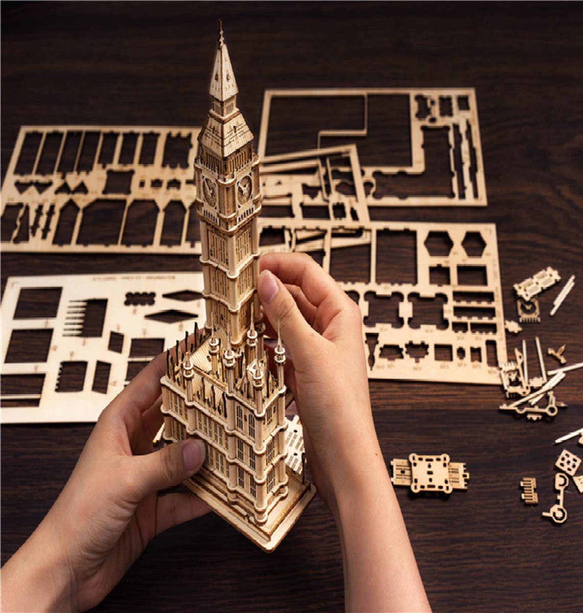 Robotime\u0020Big\u0020Ben\u0020Bouwpakket\u0020DIY\u0020Miniatuur\u0020Knutselen