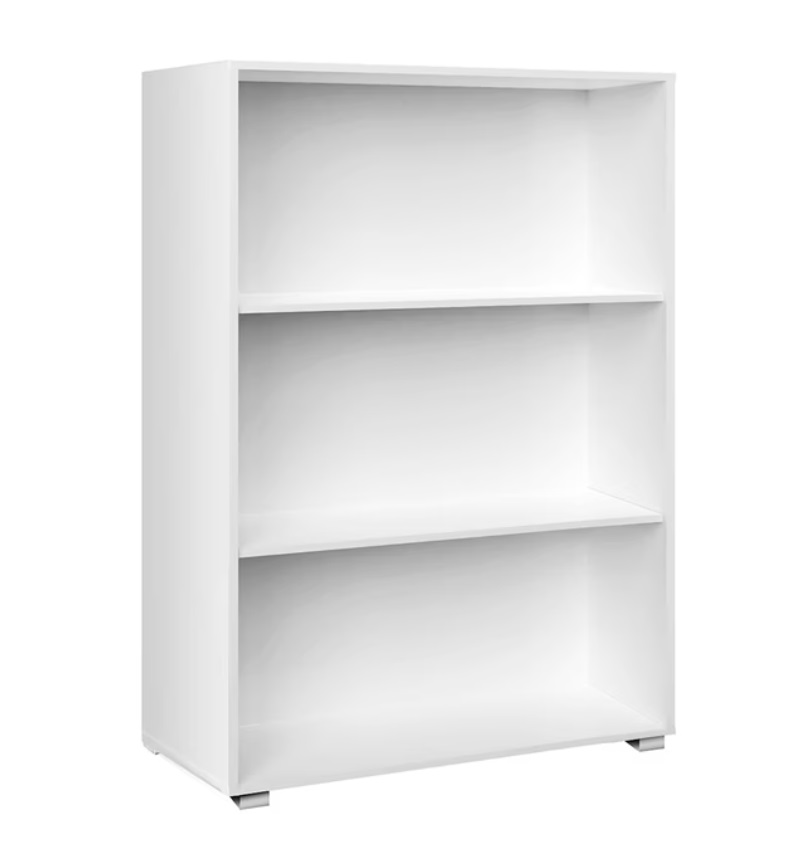 Boekenkast\u0020Vela\u0020Wit\u0020met\u00203\u0020opbergvakken