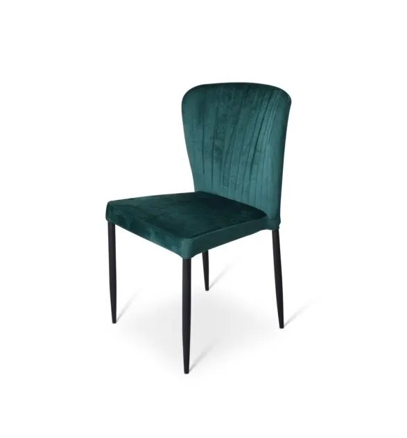 Stapelstoel\u0020Brooklyn\u0020metalen\u0020frame\u0020zitting\u0020velours\u0020Groen