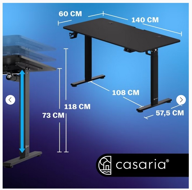 Zit\u0020sta\u0020Bureau\u0020In\u0020hoogte\u0020verstelbaar\u0020zwart\u0020140x60x73\u002D118cm