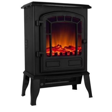 Elektrische haard Torino met open haard vlameffect 2000W zwart