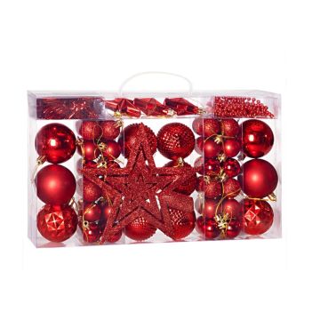 Kerstboom decoraties - Set van 66 - rood