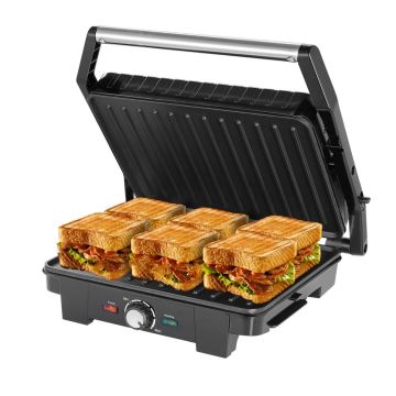 Contactgrill zilver vermogen 2200 Watt