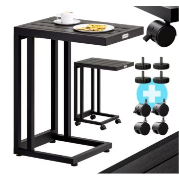 Bijzettafel zwart WPC 65.5x50x40cm